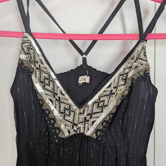 Hollister Black and Gold Mini Dress - Picture 5 of 5